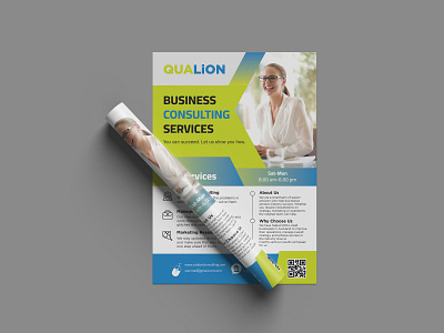 Business consulting services flyer design