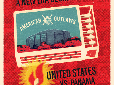 American Outlaws PHX Poster design illustration matchbox poster soccer