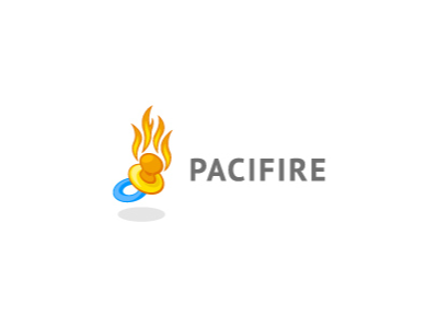 Pacifire baby brand branding fire flame fun funny humorous icon identity logo pacifier