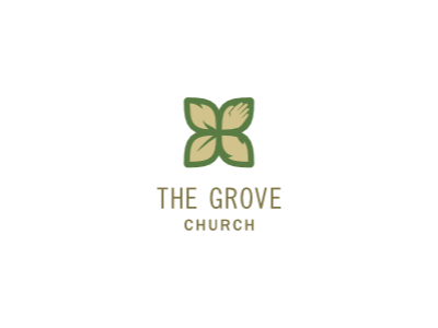 The Grove Church Logo arrow brand branding church cross fire flower green hand identity leaf logo