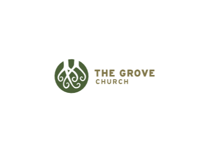 The Grove Church Logo brand branding church circle green heart identity leaf logo negative roots tree