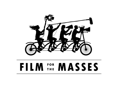 Film for the Masses Logo bicycle bike branding camera crew film light logo mic people