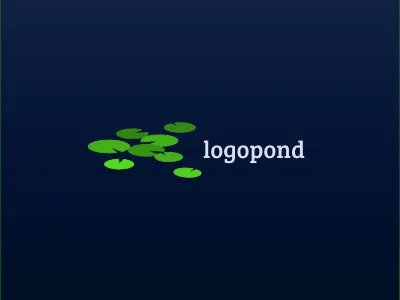 Logopond alternate universe blue brand green identity lily lilypad logo pond serif showcase water website