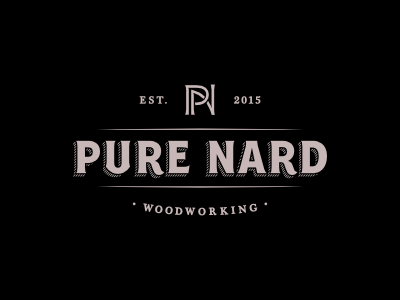 Pure Nard Woodworking brand classic craft craftsman custom font identity lettering logo monogram script wood
