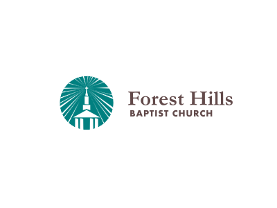 Forest Hills Baptist Church brand church circle cross emblem god identity jesus logo pillars rays sun