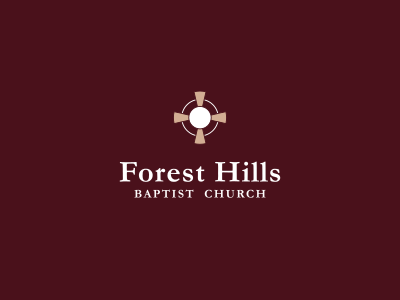 Forest Hills Baptist Church brand church circle cross emblem god identity jesus logo pillars rays sun