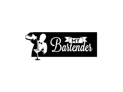 My Bartender ap app banner bartender bowtie brand branding drink identity logo luma martini pour ribbon tuxedo vine