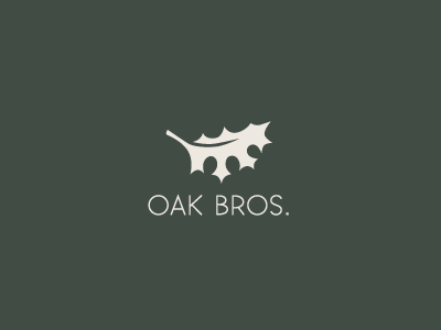 Oak Bros. Logo brand branding bros brothers classy green grey icon identity leaf logo negative oak people rejected space tree unused