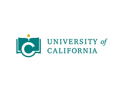 University of California book brand branding c california college controversy design fiction identity logo page redesign ribbon school star type typography uc university