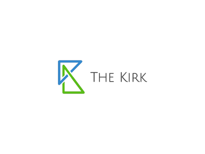 The Kirk brand branding campus chain church cooperation design identity k kirk link logo monogram rounded triangle type typography