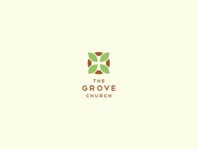 The Grove Church brand branding church circle green grove grow identity leaf logo negative plant sans space tree