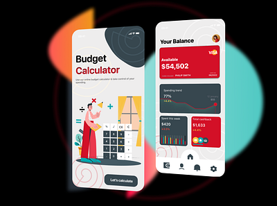 Budget Calculator DailyUI 004 calculator dailyui design graphic design ui ux uxdesign