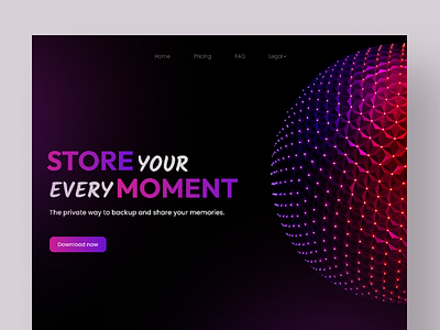 Landing Page for Photo Backup App branding design graphic design ui