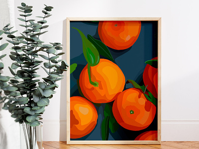 Abstract Oranges abstract colourful fruit happy illustration orange oranges