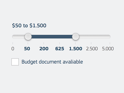 Budget Filter mockup wireframe