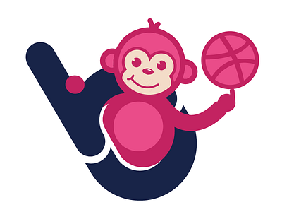 The Dribbble of monkey 2016 dribble hello icon monkey newyear