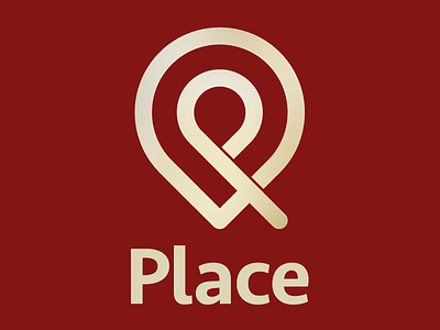 Place location logo negative space pin place