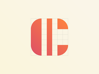 C mark app c grid icon letter logo mark