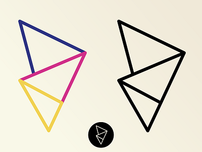 Dream Mark Outlines brand bw dream geometry icon logo mark outline scale three triangle trio