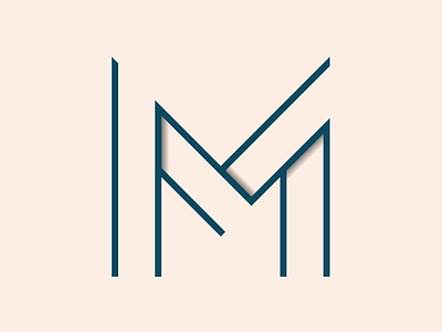 M Geometry angle grid icon logo m monogram square