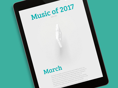 Music of 2017, side 3/12 editorial layout march music publishing responsive web webdesign