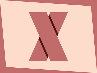 X mark flat grid icon logo mark shadow type vector x