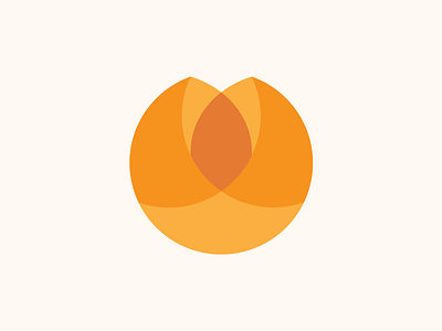 Orange Tulip circle dutch flower icon logo mark orange tulip