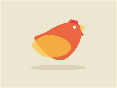Floating Chicken chick chicken cock flat floating flying gradient icon minimal minimalistic rooster simple