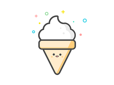 Ice Cream 2d cream cute flat ice ice cream illustration line minimal vector