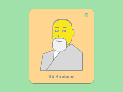 Historical Contact Card - Ito Hirobumi card contact contact card cute hirobumi historical illustration ito man simple simpson tag