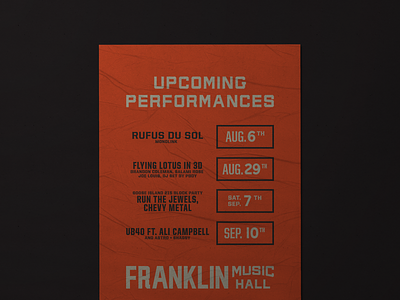 Franklin Music Hall branding design music philadelphia philly poster venue