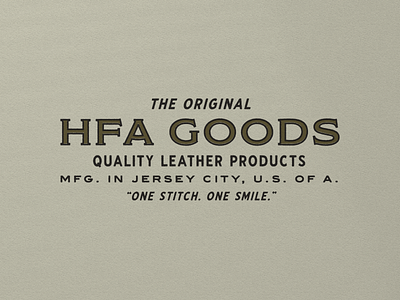 HFA Goods 001 branding design leather logo typography vintage wordmark wordmarks