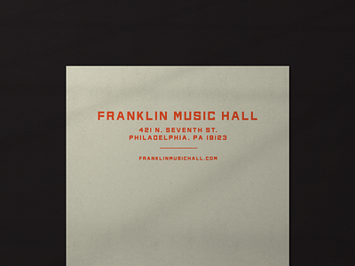 Franklin Music Hall 002 design electricfactory heritage letterhead music philadelphia philly stationery timeless