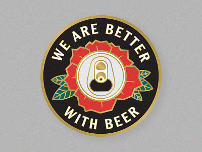 Better with Beer pin beer design dribbble dribbblers enamel illustration pin wip