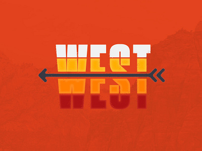 Heading West! design graphic illustration logo mark type typography west