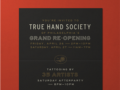 True Hand Grand Re-Opening design event illustration philadelphia poster tattoo truehand truehanddesign typography