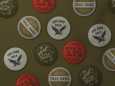 TH Buttons button buttons design pin tattoo truehanddesign typography vicsteinmandesign