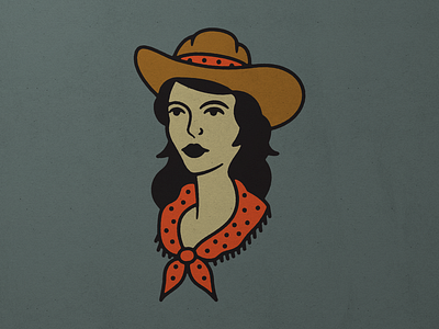 Cowgirl cowgirl design illustration portrait western