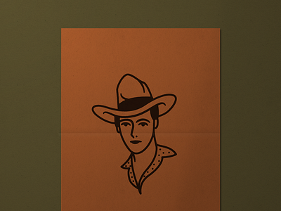 Cowboy cowboy design illustration portrait postcard west western