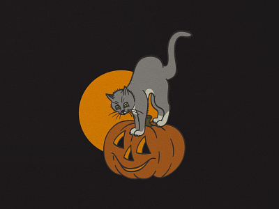 Cat-O-Lantern cat design halloween halloween design heritage illustration jackolantern pumpkin spooky vintage
