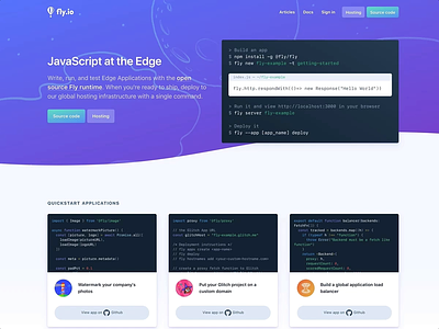 Fly.io Code Sample Update cards code code samples fly.io gradient hover state landing page landing page design