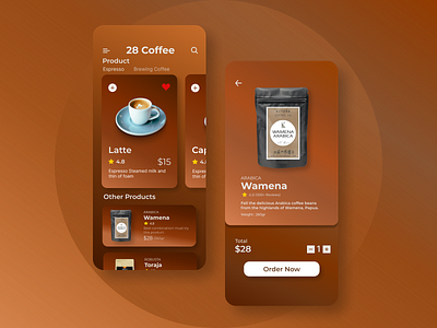 28 Coffee Mobile App app design ui