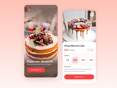 Cake Delivery App app app-design cake-app delivery-app food-delivery-app ui uiux