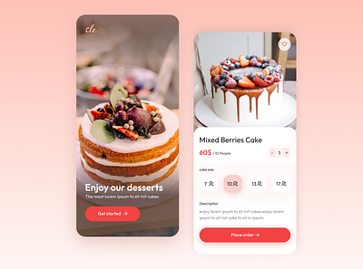 Cake Delivery App app app design cake app delivery app food delivery app ui uiux