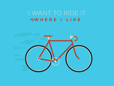 I want to ride my bicycle bicycle bike fixie illustration queen red