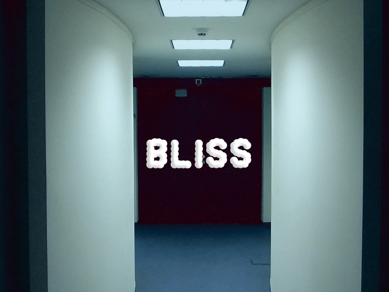 Bliss Yeah #02 - font 3d cloud cloudy font fonts gif stereo stereoscope stereovision typo typography