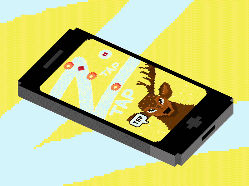 Deer Unicorn - Game Design 8bit style fun game games gif minimal pixel pixelart yellow