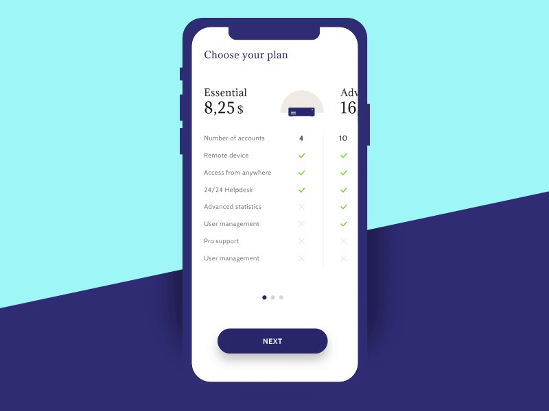 UI - pricing table animation interface mobile pricing simple table ui ui animation ui design