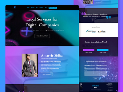Legal Services Website (Blue/Purple Version) blue branding bright color colorful design designer graphic design illustration law logo purple typography ui ui design ux ux design vector web design website design