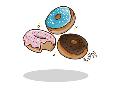 Donuts donuts doughnuts food illustration illustrator sweet tasty vectorart vectorillustration yummy